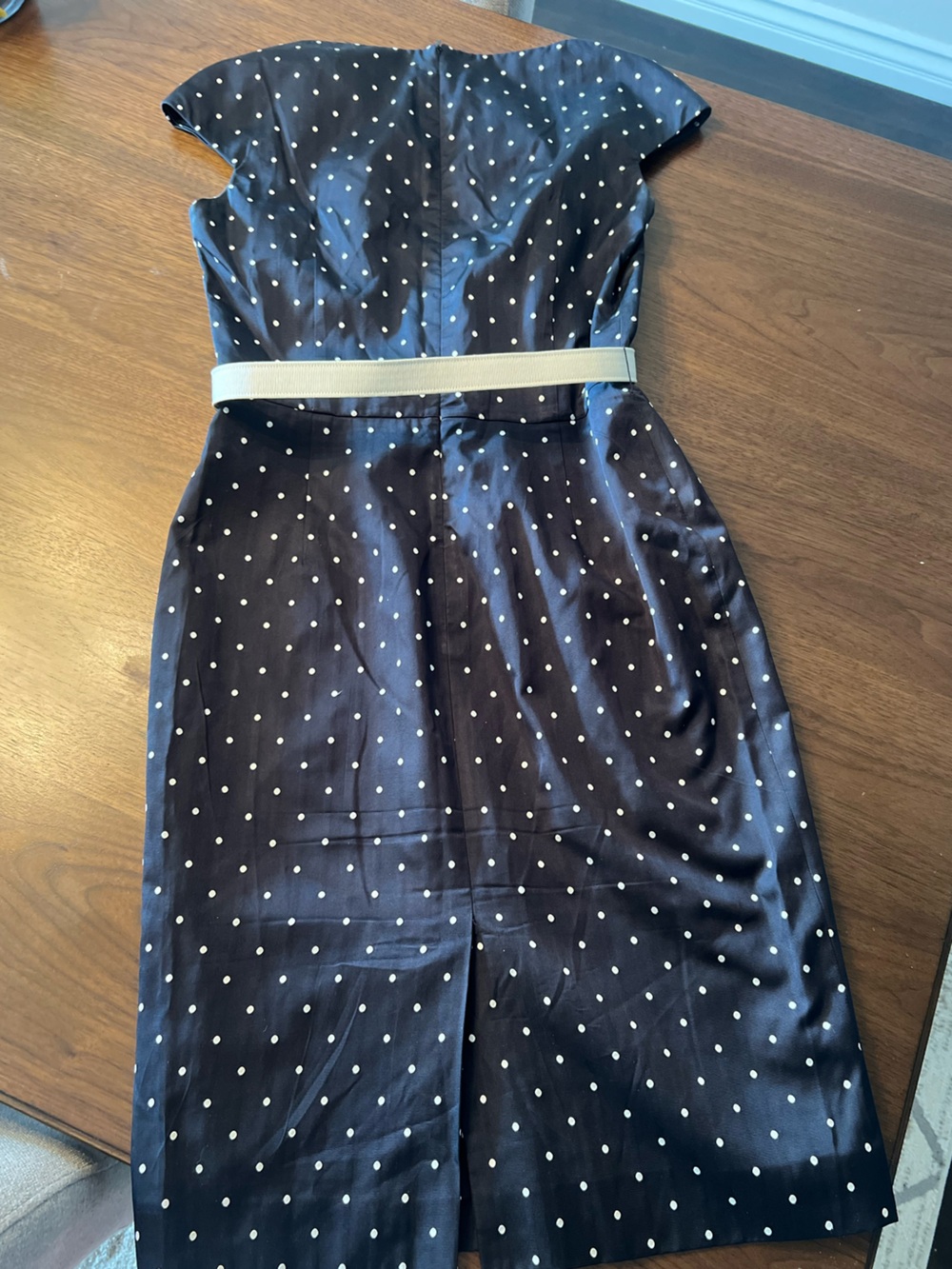 Vintage Christian Dior navy polka dot dress - Picture 6 of 9